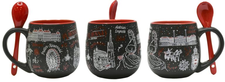 Mini Keramik Tasse m. Löffel, verpackt, Art.Nr. MUG17000