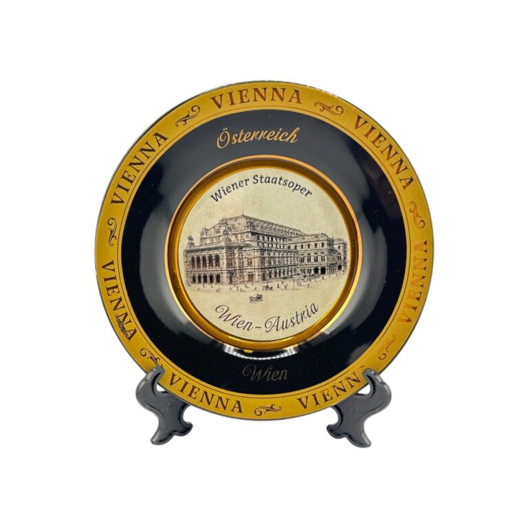 Keramikteller mit Ständer Wiener Staatsoper grau 15 cm, Art.Nr. PL003-M